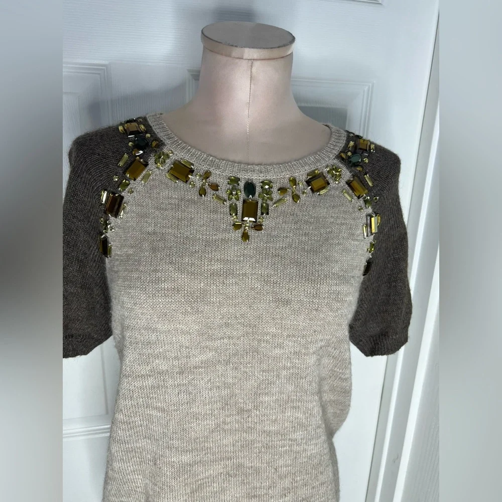 J. Crew Jeweled Wool blend Women's Top Sz S